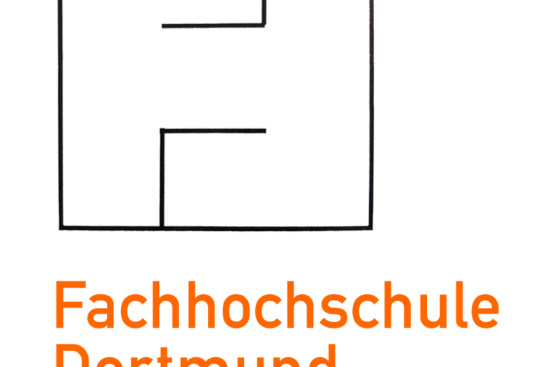 Die Übersicht zeigt das alte FH-Logo, ein in sich verschachteltes F und H, sowie die neue Wort-Marke: der orangefarbene Schriftzug Fachhochschule Dortmund.