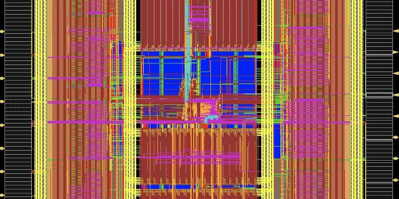 Graphical representation of the structure of a computer chip.