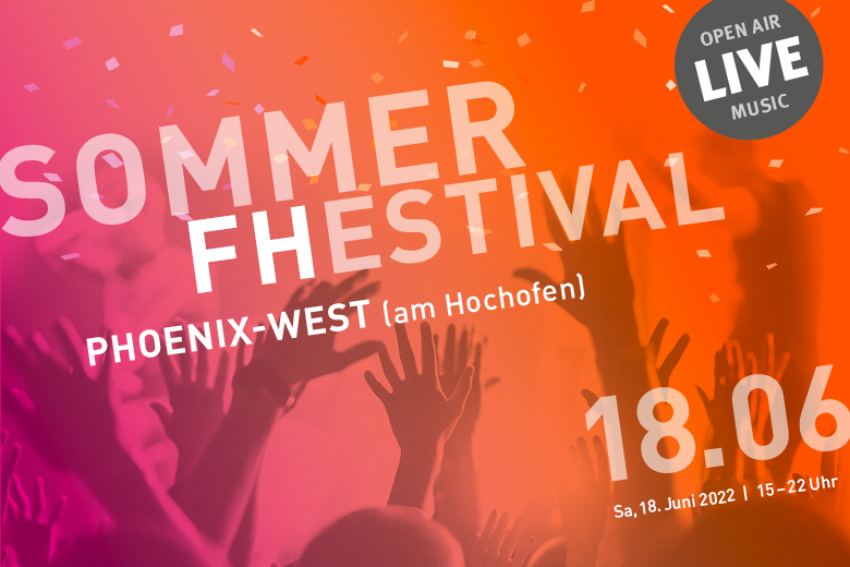 Poster with the inscription: "SommerFHestival - Phoenix-West (at the blast furnace). Saturday, June 18, 2022 from 3 to 10 pm. Opera Air Live Music".