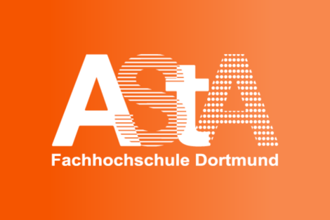 Orange tile with white lettering: AStA