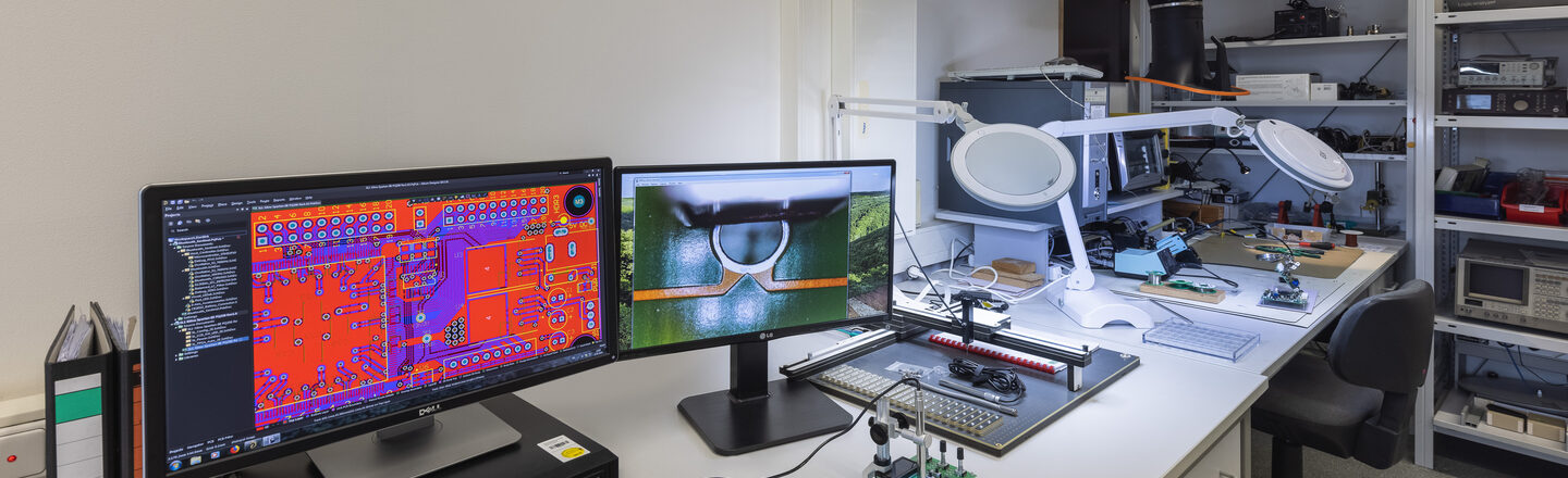 Photo of a laboratory part with soldering station.