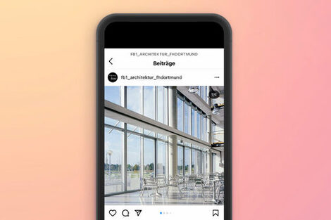 A smartphone with the Faculty of Architecture's Instagram account open__A smartphone with the architecture department's Instagram account open.