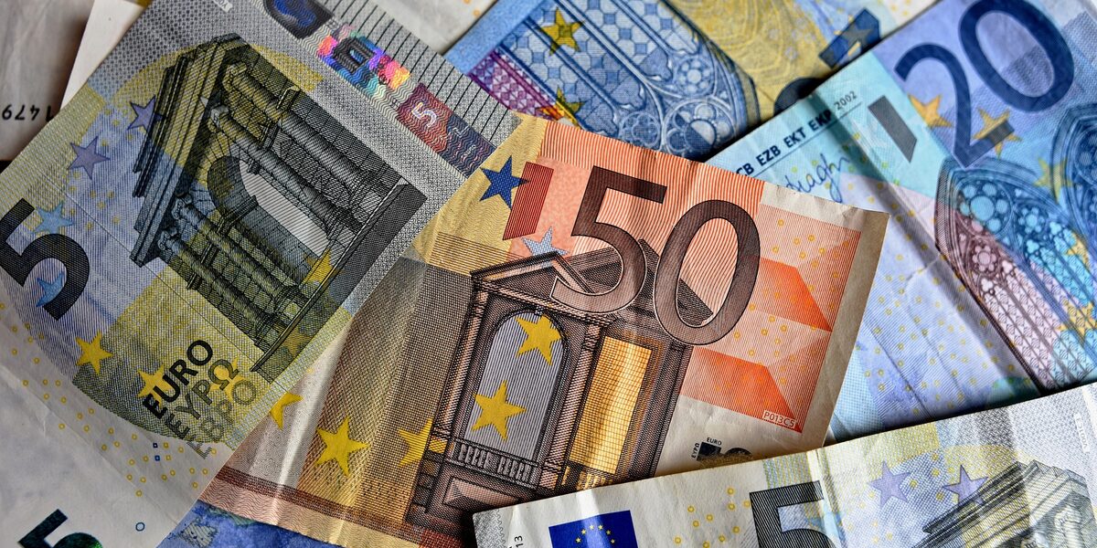 Mixed euro banknotes as a symbolic image