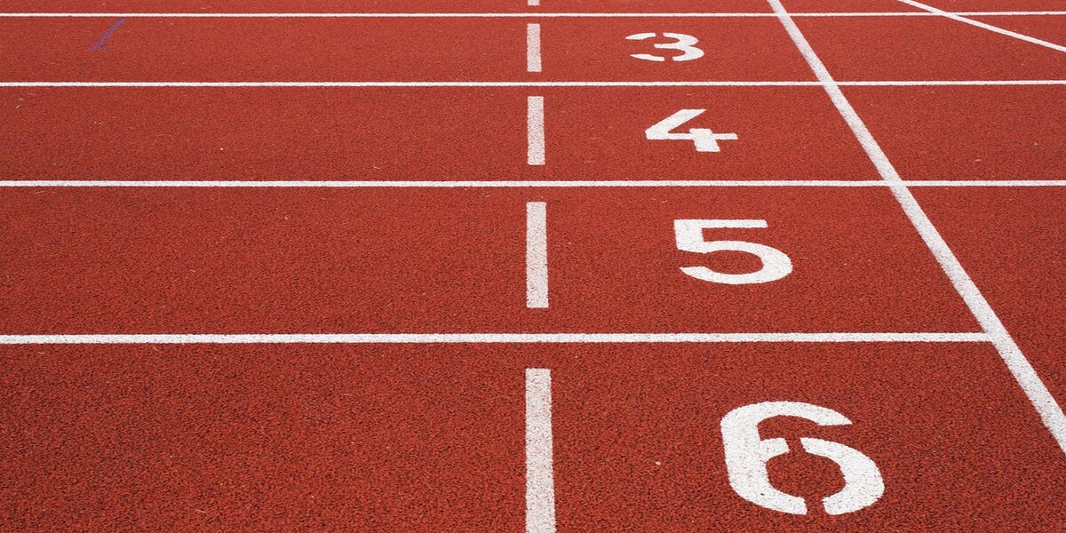 Laufbahn in einem Leichtathletik-Stadion