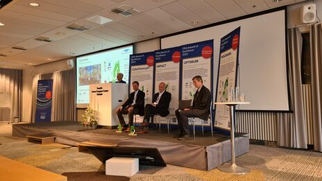 Award ceremony for the four winners of the 2022 ITEA Award of Excellence. People from left to right: <br>Maria Rimini-Döring, Adrien Philippe Bécue, Robert Hofsink, Jean-François Lavignon