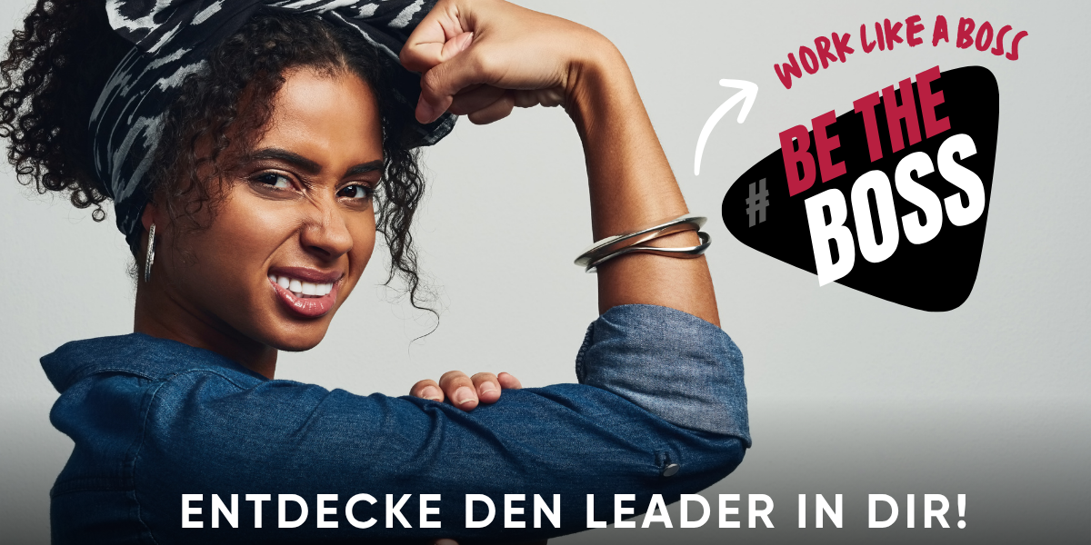 Das Plakat zeigt eine starke, junge Frau, den Slogan "Be the Boss" und das Datum 30. Oktober 2025