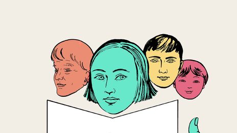 Cover of the Dictionary of Social Work in Plain Language, showing drawn heads in different colors.