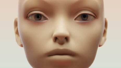 ein puppenartiges Gesicht