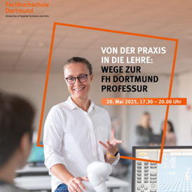 Event logo for the event "From practice to teaching: paths to a Fachhochschule Dortmund professorship"