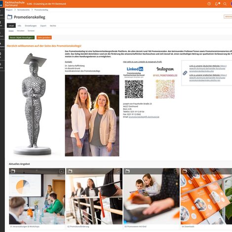 The new user interface of the Ilias course from the Graduate Center