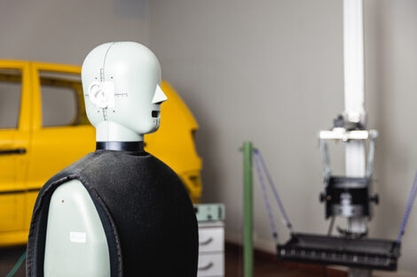 Photo of an acoustic dummy in the laboratory.