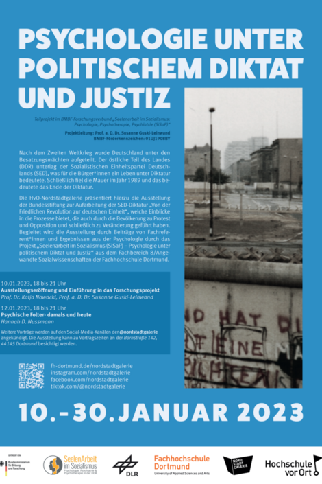 Ein Plakat zur Ausstellung "Psychologie unter Politischem Diktat und Justiz"