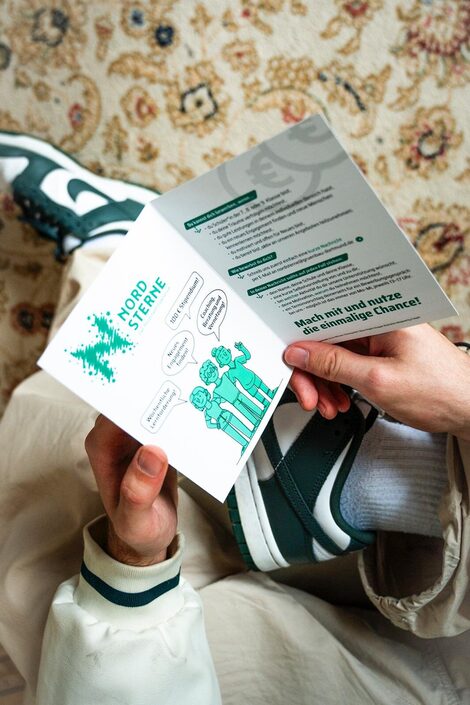 Nahaufnahme des Flyers zum Nordsterne Stipendium