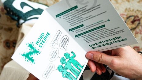 Nahaufnahme des Flyers zum Nordsterne Stipendium