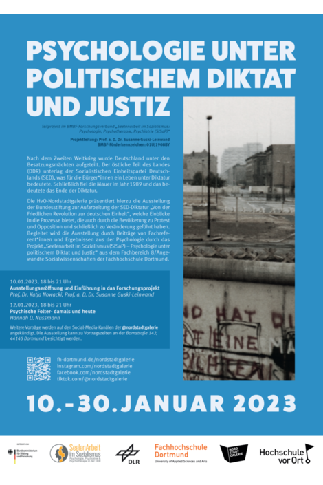 Ein Plakat zur Ausstellung "Psychologie unter Politischem Diktat und Justiz"