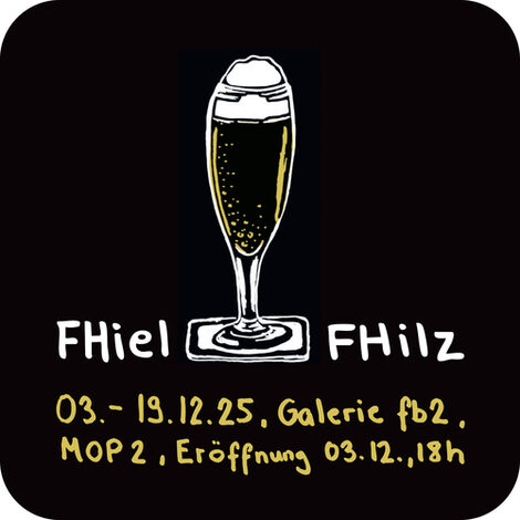 Beer mat with information about the exhibition 03.12.25 - 19.12.25, opening 03.12.25, 6 pm